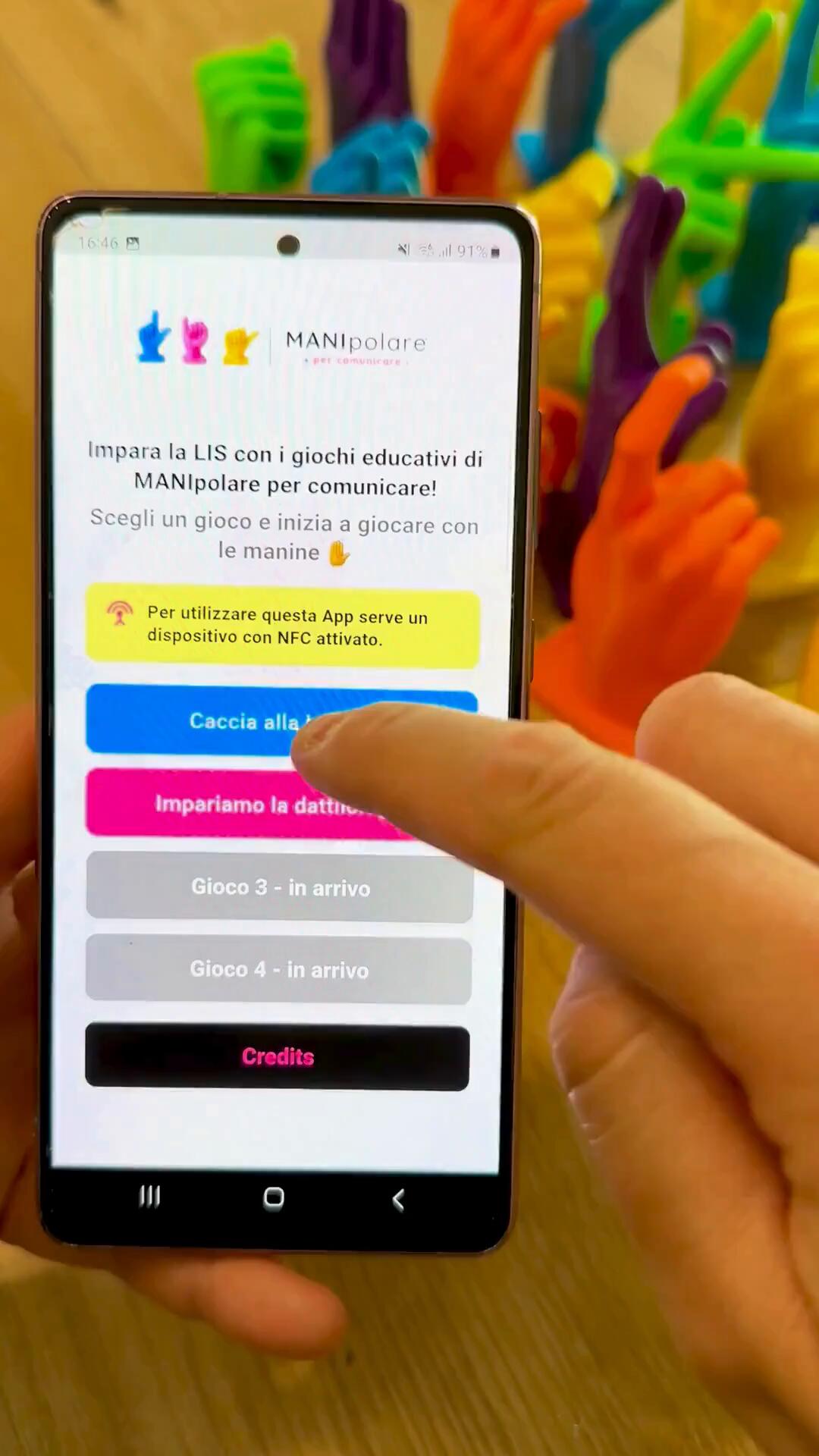 MANIpolare per comunicare game app